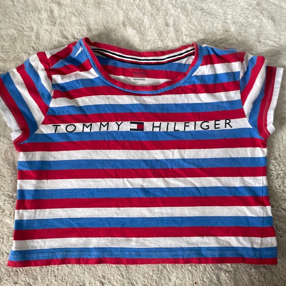 Tommy Hilfiger logo striped crop